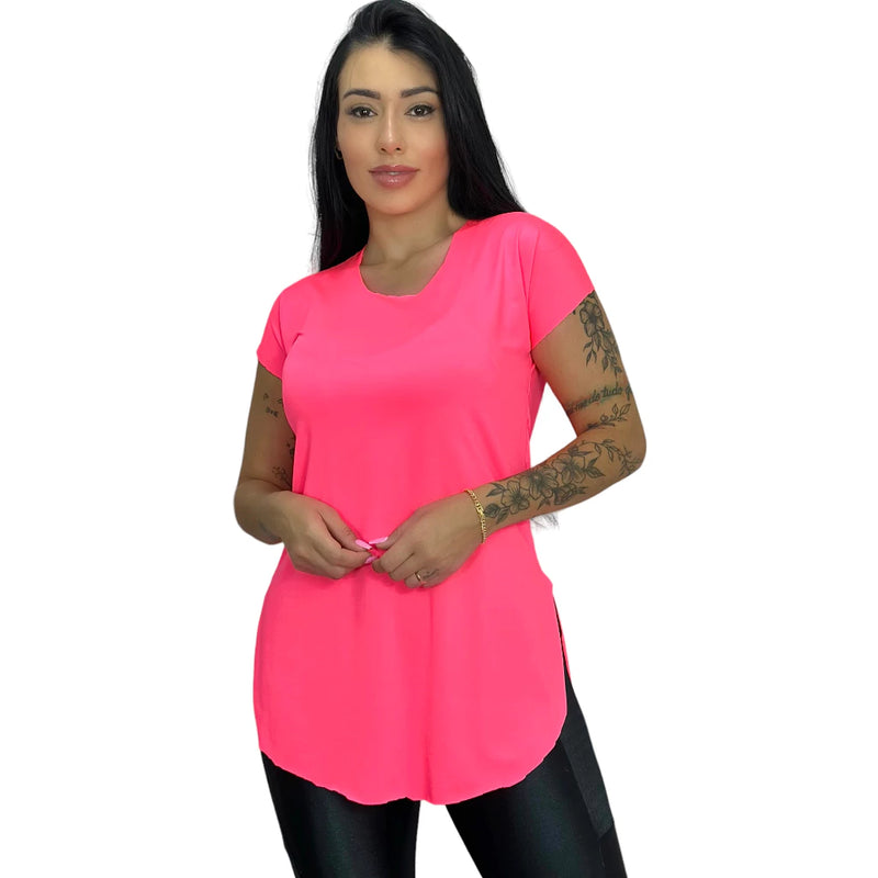 kit 3 blusas femininas tapa bumbum academia fitness cores sortidas