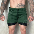 Shorts Masculino 2 em 1 Fitness Bermuda Para Treino Com Bolso Interno Academia