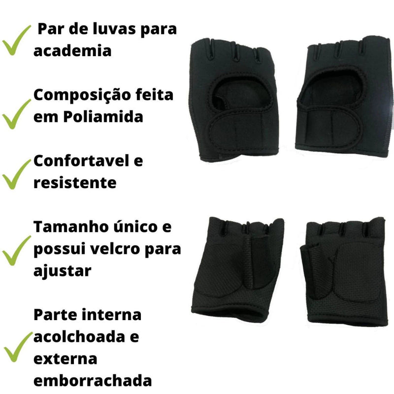 Par De Luva Para Academia Neoprene Treino Musculação Feminina Masculina PRONTO ENTREGA